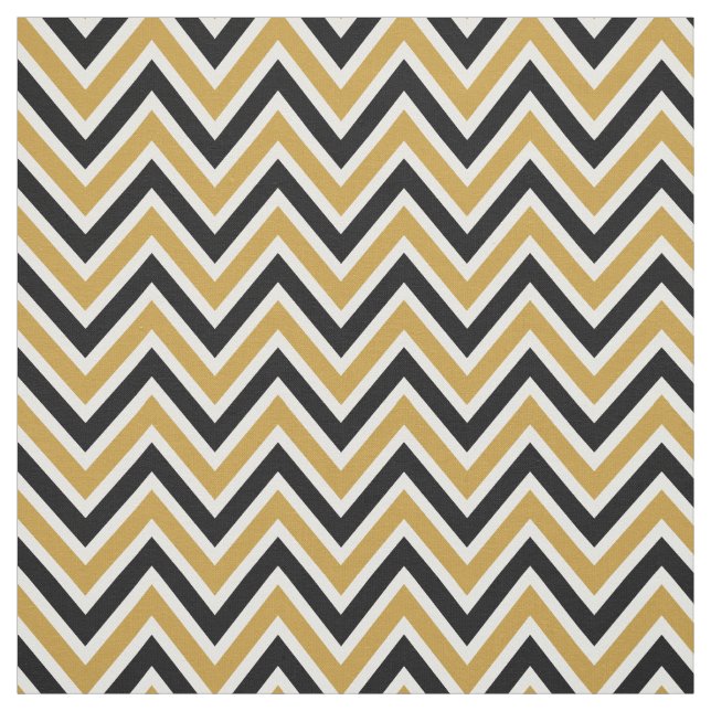 Fabric Pattern Chevron Black & Gold (Swatch)