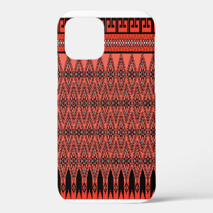 Fabric patterns: blue background decoration. iPhone 12 case
