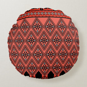 Fabric patterns: blue background decoration. round cushion