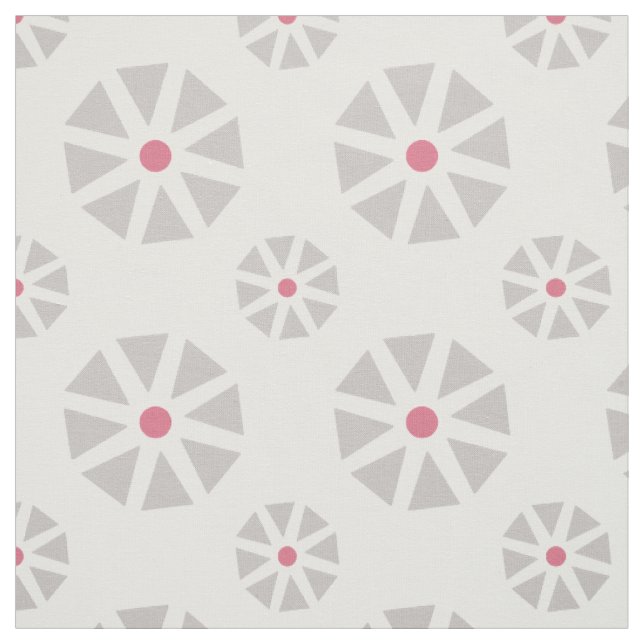 Fabric: Pink & Grey Daisies Fabric (Swatch)
