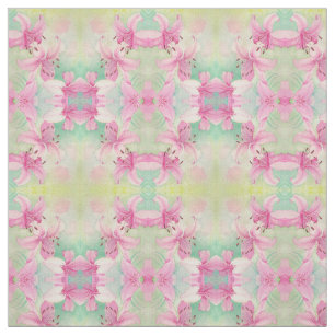 Fabric - Pink Watercolor Lilies