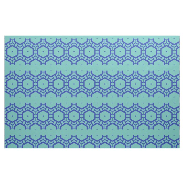 Fabric - Rows of Hexagons in Blue (Fat Quarter)