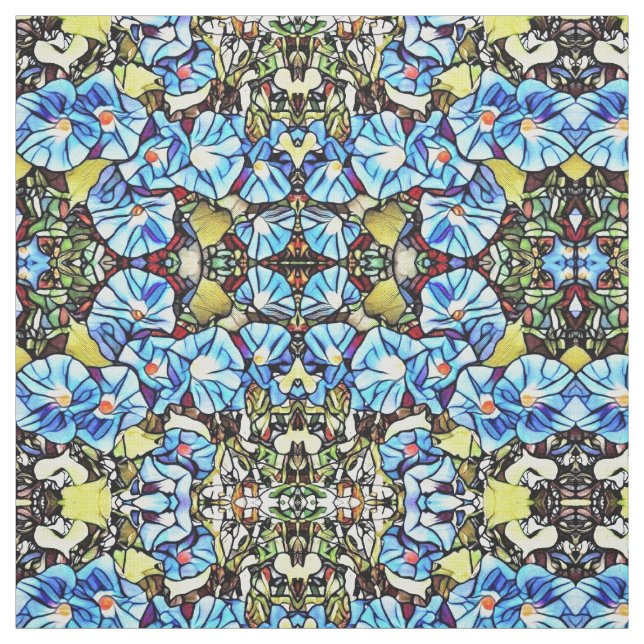 Fabric - SG Blue Morning Glories (Swatch)