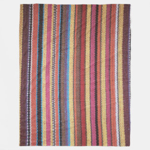 Fabric Stripes Pattern coloured I + your ideas Fleece Blanket
