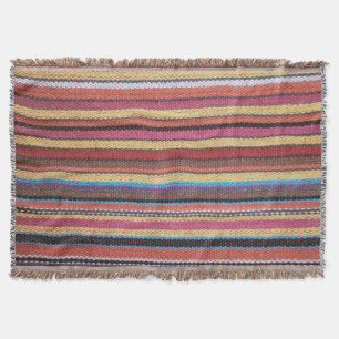 Fabric Stripes Pattern coloured I + your ideas Throw Blanket