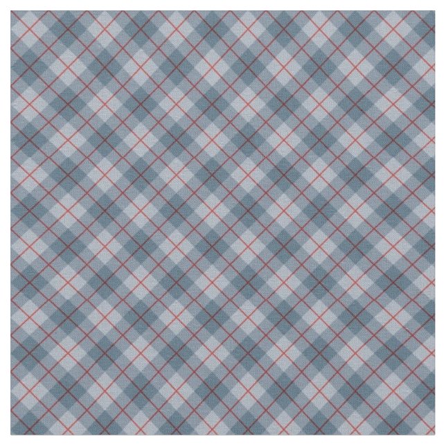 Fabric - Tartan Blue, Gray and Red (Close Up)