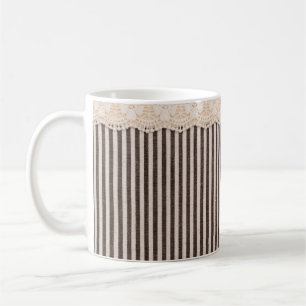 Fabric textile texture and lace for background coffee mug