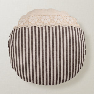 Fabric textile texture and lace for background round cushion