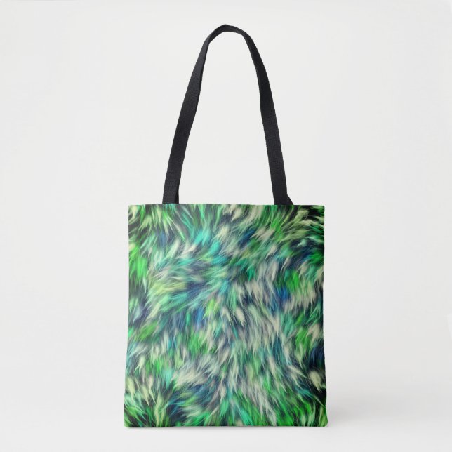 Fabric Texture Green Fur Design  Tote Bag (Front)