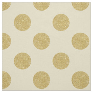 Fabric: White & faux gold polka dots Fabric