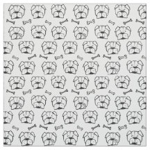 Fabric with an english bulldog pattern