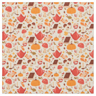 Fabric with autumn essentials pattern