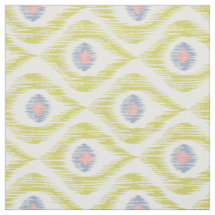 Fabric with green ikat pattern