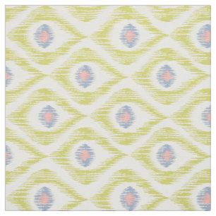 Fabric with green ikat pattern
