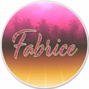 Fabrice Vorname Name golden pink Aufkleber Sticker