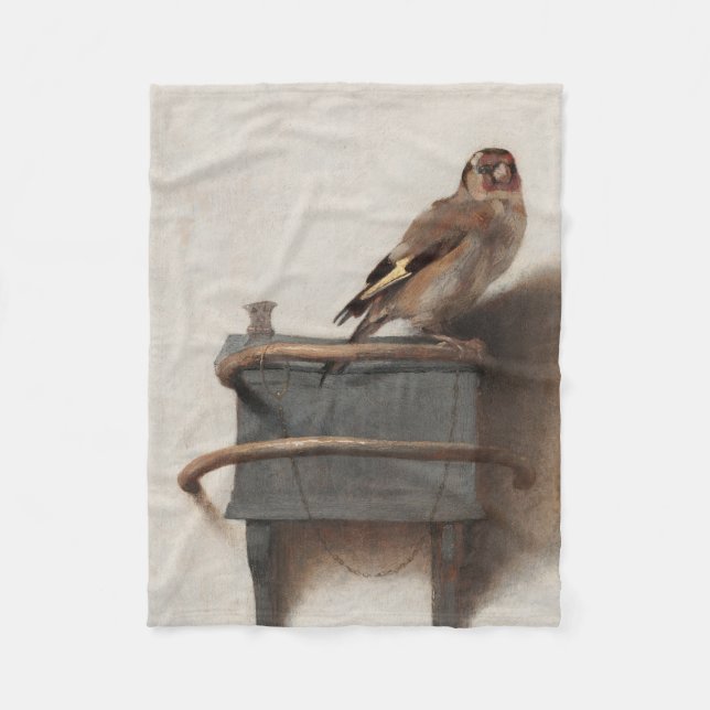 Fabritius The Goldfinch Painting Art Print Fleece Blanket (Front)