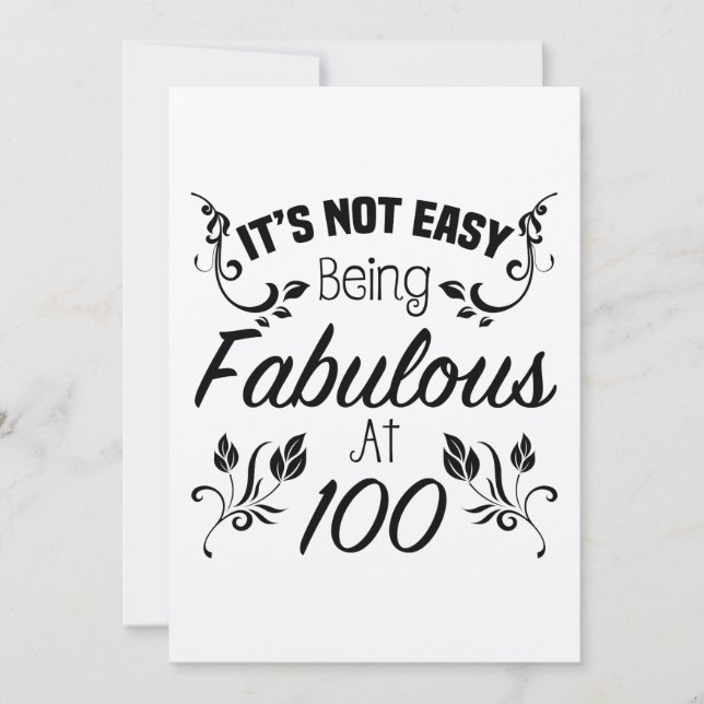 Fabulous 100th Birthday Card (Front)