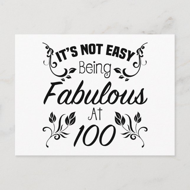 Fabulous 100th Birthday Postcard (Front)