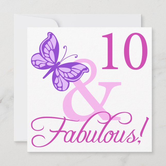 Fabulous 10th Birthday Card (Front)