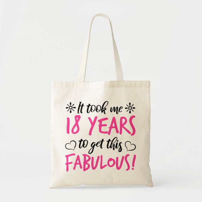 Fabulous 18th Birthday Tote Bag (Front)