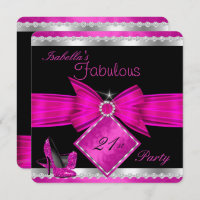 Fabulous 21 Hot Pink Black Silver Birthday Party