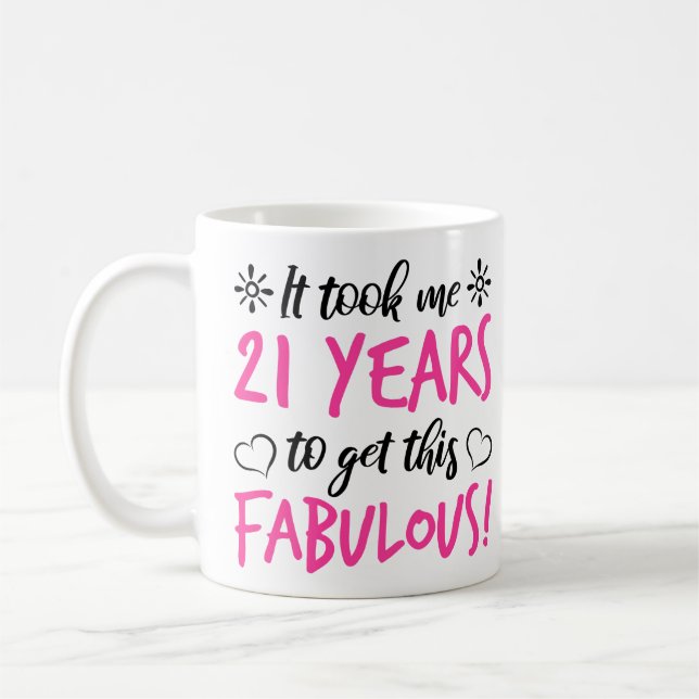 Fabulous 21st Birthday Coffee Mug (Left)