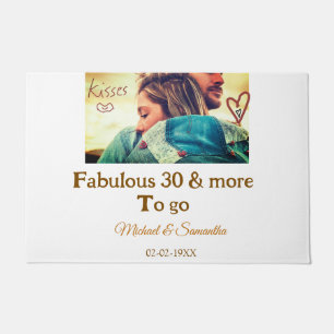 Fabulous 30 years anniversary add name photo date doormat