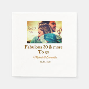 Fabulous 30 years anniversary add name photo date napkin