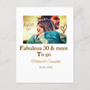 Fabulous 30 years anniversary add name photo date postcard