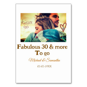 Fabulous 30 years anniversary add name photo date table number