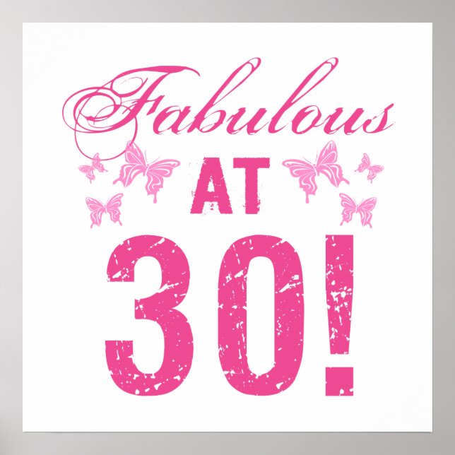 Fabulous 30th Birthday Poster (Front)