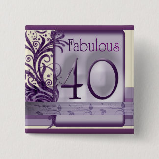 Fabulous 40 Birthday Buttons