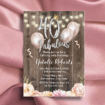 Fabulous 40 Elegant Floral Queen 40th Birthday Invitation<br><div class="desc">Fabulous 40 Vintage Floral Modern Queen 40th Birthday Invitations.</div>