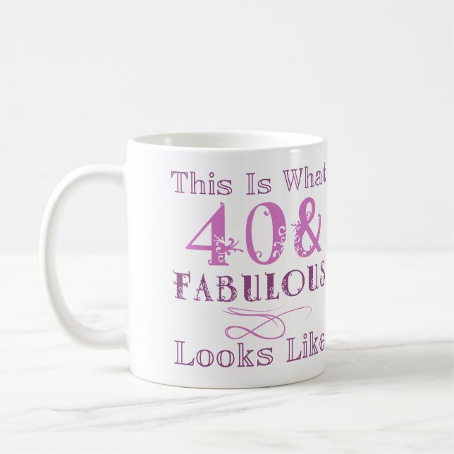 Fabulous 40th Birthday For Her Coffee Mug (Left)
