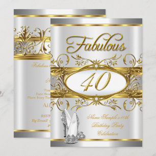 Fabulous 40th Birthday Gold Silver High Heels 40 Invitation