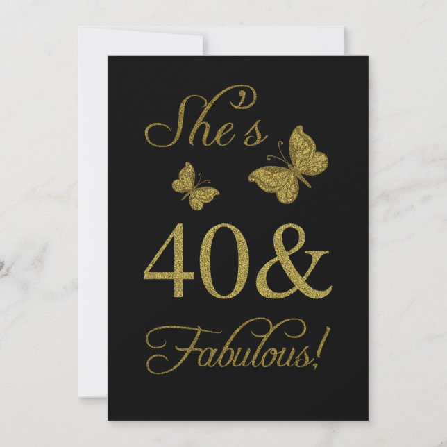 Fabulous 40th Birthday Party Invitation (Front)