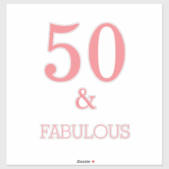 Fabulous 50 Birthday Party Custom Colour Coral Pin (Sheet)