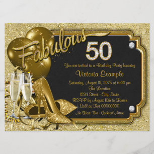 Fabulous 50 Birthday Party Invitation