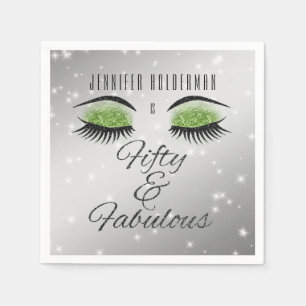 Fabulous 50 Black Green Glam Eyes Napkins