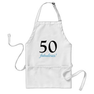 Fabulous 50 Blue 50th Birthday Party Standard Apron