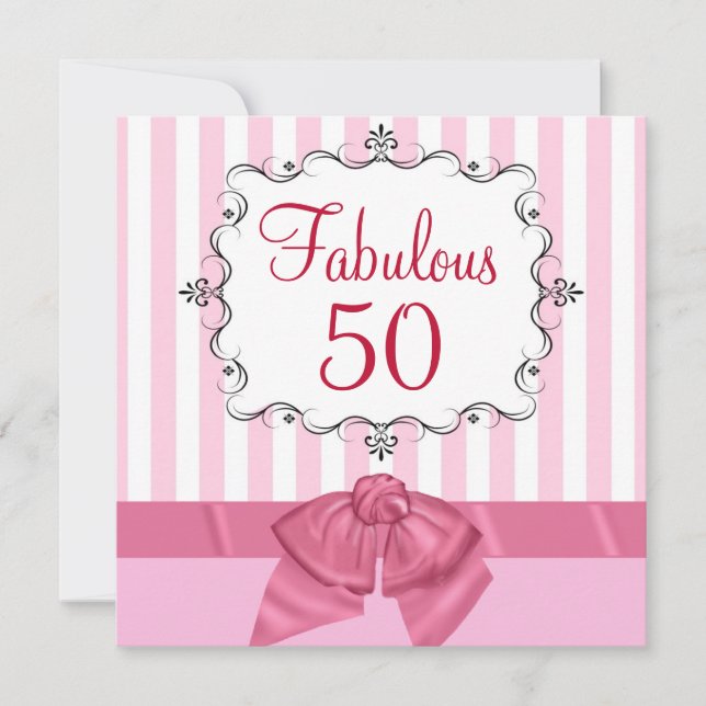 Fabulous 50 - Custom Birthday Party Invitations (Front)