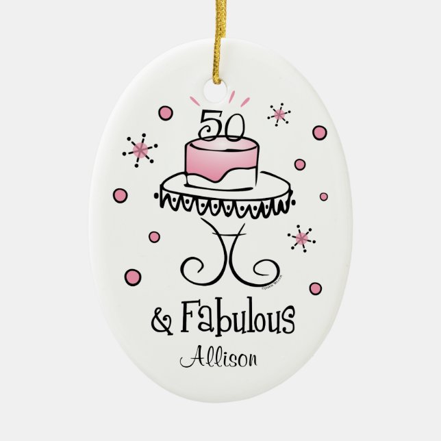 Fabulous 50 Personalised Ornament (Front)