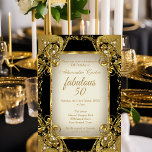 Fabulous 50 Photo black beige Golden Pearl Party Invitation<br><div class="desc">Photo Elite black coffee beige Golden 50th Birthday Party Gold, White Elegant and Ornate Invitation. Elegant pearl lace damask frame. Any age Birthday. Customise with your own details and age. Template for Any age Birthday, Sweet 16, 16th, Quinceanera 15th, 18th, 20th, 21st, 30th, 40th, 50th, 60th, 70th, 80th, 90, 100th,...</div>