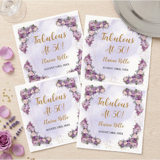 Fabulous 50 Purple Girl Elegant Modern  Napkin