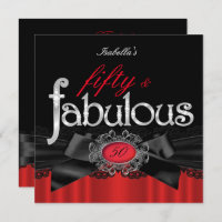 Fabulous 50 Red Black Lace Birthday Party