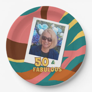 fabulous 50's 50th birthday celebration retro  paper plate