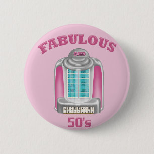 Fabulous 50's 6 cm round badge