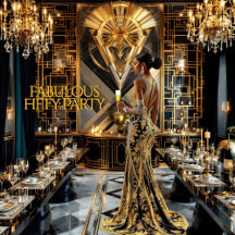 Fabulous 50th Art deco Woman African American Gold