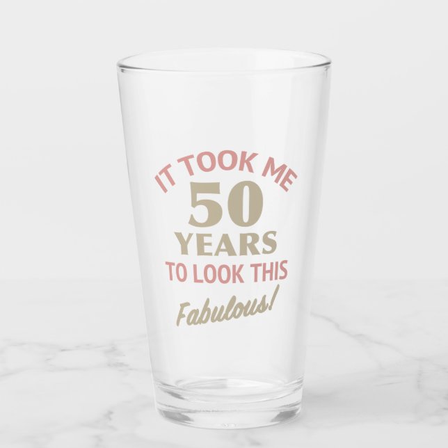 Fabulous 50th Birthday Glass (Front)