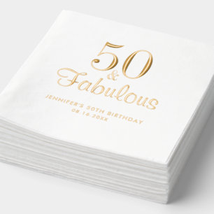 Fabulous 50th Birthday Gold Foil Napkins
